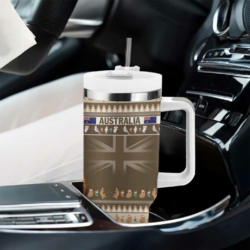 Aussie Platypus Merry Christmas Custom Stanley Quencher 40oz Stainless Steel Tumbler With Handle - Threewoofs - Image 8