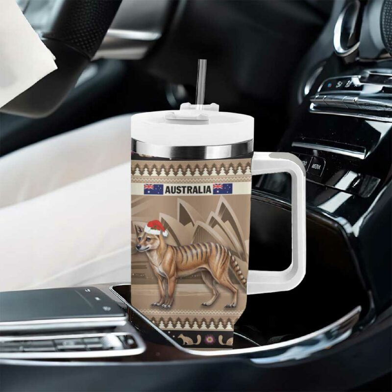 Aussie Tasmanian Tiger Merry Christmas Custom Stanley Quencher 40oz Stainless Steel Tumbler With Handle - Threewoofs - Image 8