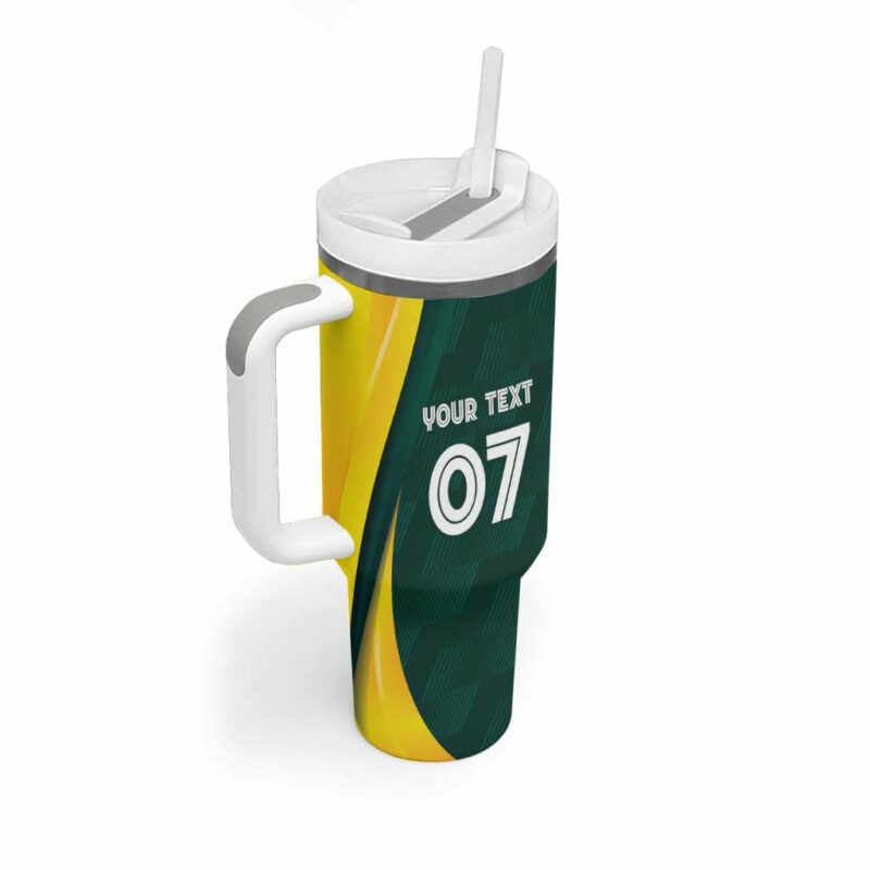 Australia Cricket GO Aussie ‚Äì Modern Motif Custom Stanley Quencher 40oz Stainless Steel Tumbler With Handle - Threewoofs - Image 3