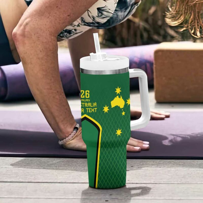 Australia Day 26 January With National Color Custom Stanley Quencher 40oz Stainless Steel Tumbler With Handle - Threewoofs - Image 6