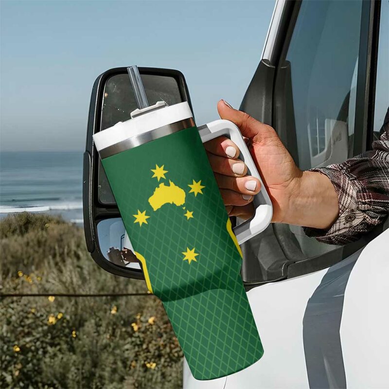 Australia Day 26 January With National Color Custom Stanley Quencher 40oz Stainless Steel Tumbler With Handle - Threewoofs - Image 7