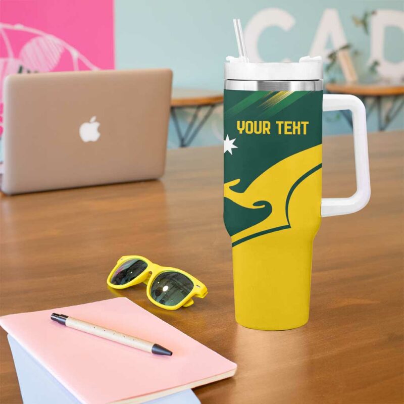Australia Go Paris 2024 National Color Custom Stanley Quencher 40oz Stainless Steel Tumbler With Handle - Threewoofs - Image 5