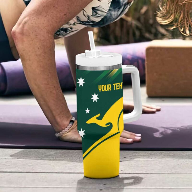 Australia Go Paris 2024 National Color Custom Stanley Quencher 40oz Stainless Steel Tumbler With Handle - Threewoofs - Image 6