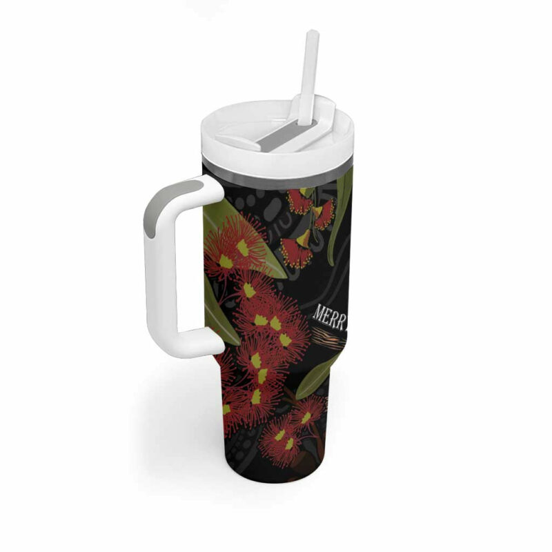 Australia Indigenous Christmas Kookaburra Aboriginal Custom Stanley Quencher 40oz Stainless Steel Tumbler With Handle - Threewoofs - Image 3