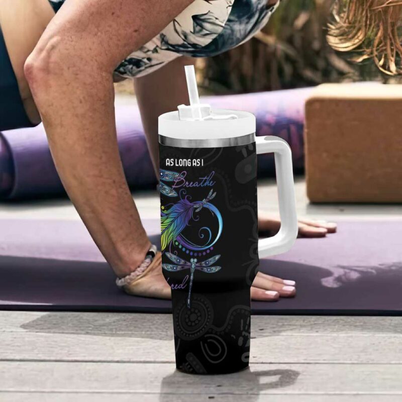 Australia Indigenous Memorial As Long As I Breathe You‚Äôll Be Remembered Custom Stanley Quencher 40oz Stainless Steel Tumbler With Handle - Threewoofs - Image 6