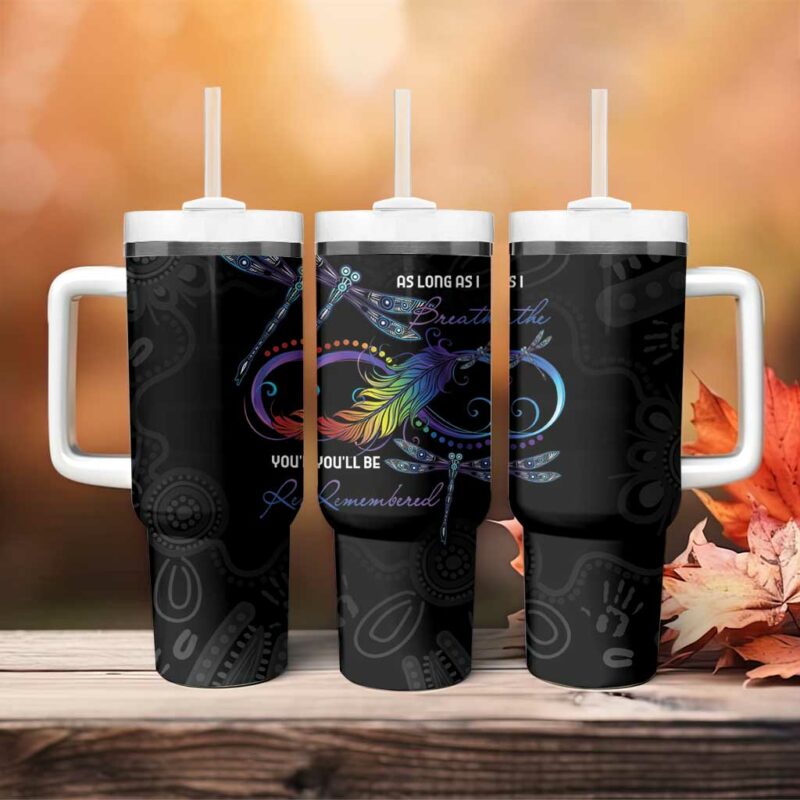 Australia Indigenous Memorial As Long As I Breathe You‚Äôll Be Remembered Custom Stanley Quencher 40oz Stainless Steel Tumbler With Handle - Threewoofs