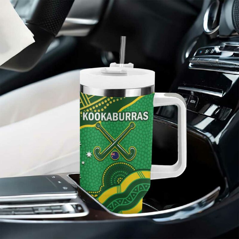 Australia Kookaburras Indigenous Art Custom Stanley Quencher 40oz Stainless Steel Tumbler With Handle - Threewoofs - Image 8