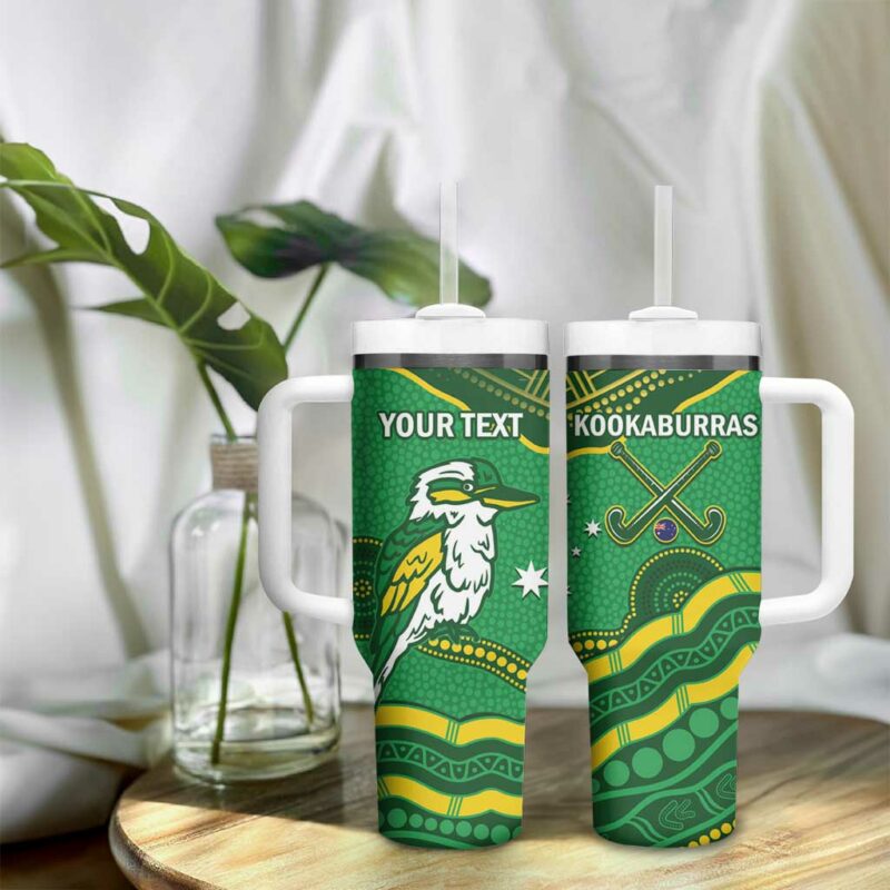 Australia Kookaburras Indigenous Art Custom Stanley Quencher 40oz Stainless Steel Tumbler With Handle - Threewoofs - Image 9