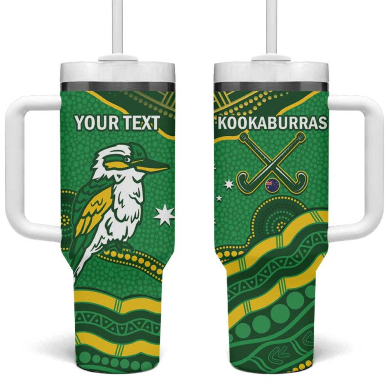 Australia Kookaburras Indigenous Art Custom Stanley Quencher 40oz Stainless Steel Tumbler With Handle - Threewoofs - Image 2
