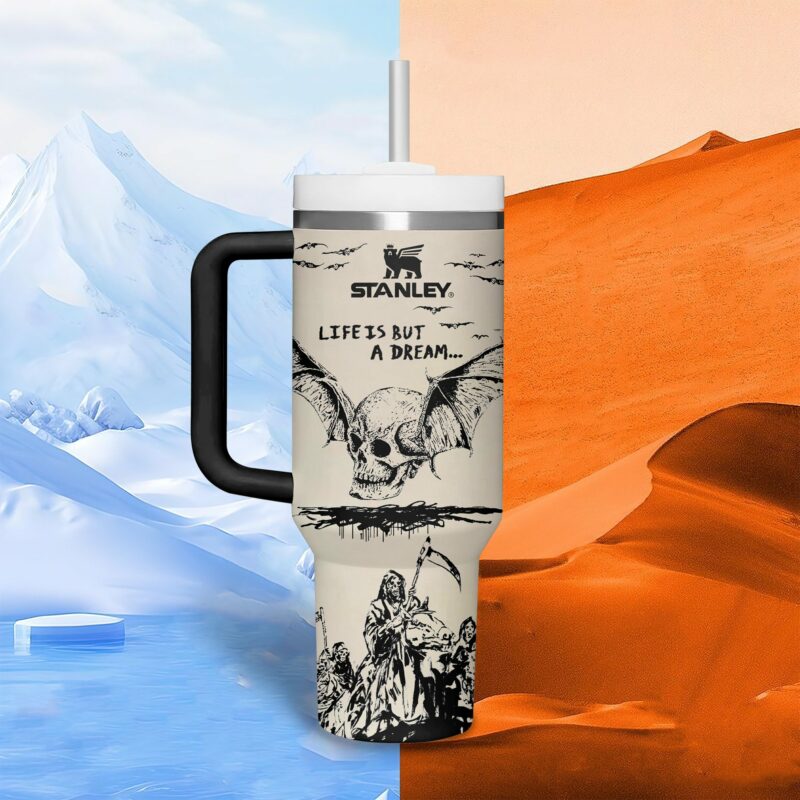 Avenged Sevenfold Music Custom Stanley Quencher 40oz Stainless Steel Tumbler With Handle - Threewoofs - Image 4