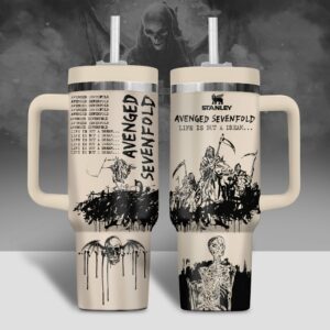 Avenged Sevenfold Music Custom Stanley Quencher 40oz Stainless Steel Tumbler With Handle - Threewoofs