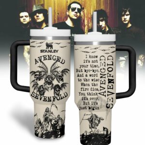 Avenged Sevenfold Music Custom Stanley Quencher 40oz Stainless Steel Tumbler With Handle - Threewoofs