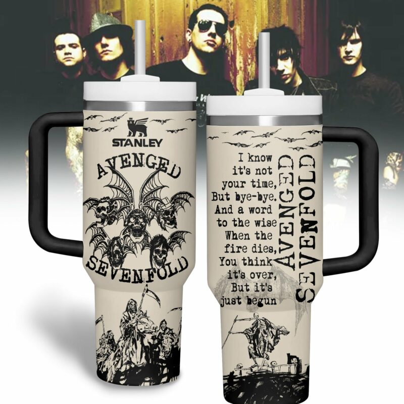 Avenged Sevenfold Music Custom Stanley Quencher 40oz Stainless Steel Tumbler With Handle - Threewoofs