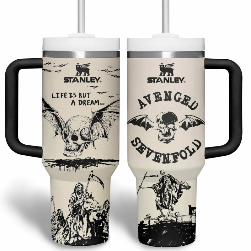 Avenged Sevenfold Music Custom Stanley Quencher 40oz Stainless Steel Tumbler With Handle - Threewoofs - Image 2