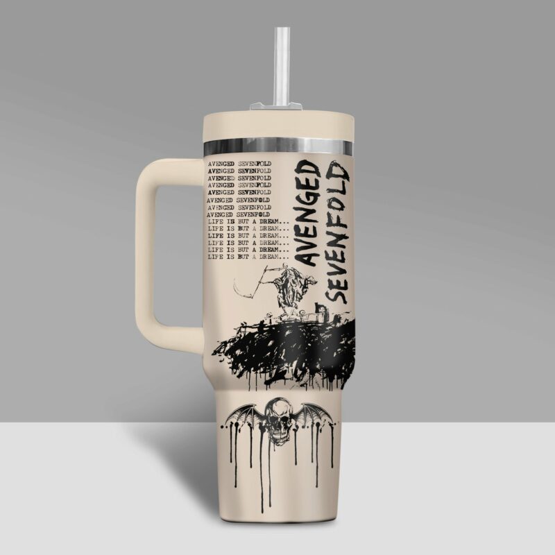 Avenged Sevenfold Music Custom Stanley Quencher 40oz Stainless Steel Tumbler With Handle - Threewoofs - Image 2