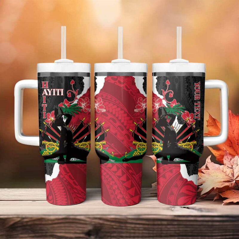 Ayiti Neg Marron Dashiki Mix Polynesian Custom Stanley Quencher 40oz Stainless Steel Tumbler With Handle - Threewoofs - Image 4