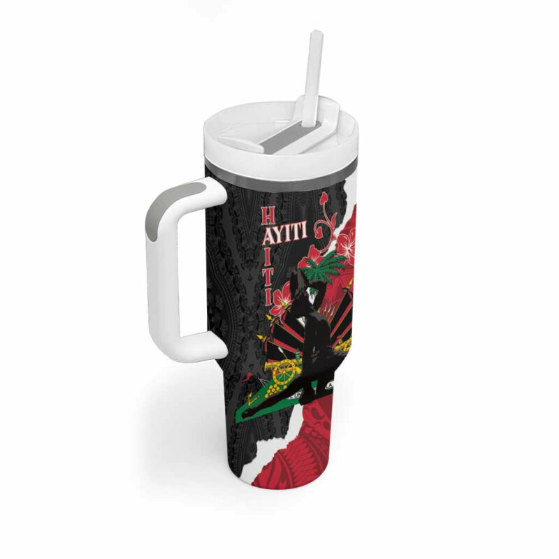 Ayiti Neg Marron Dashiki Mix Polynesian Custom Stanley Quencher 40oz Stainless Steel Tumbler With Handle - Threewoofs - Image 2