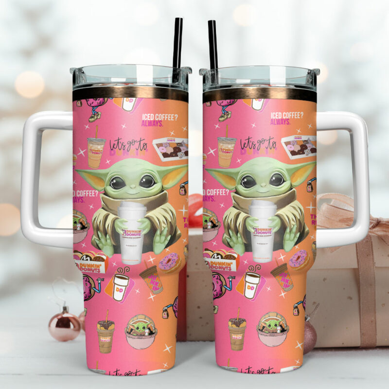 baby Yoda Star Wars Movies Custom Stanley Quencher 40oz Stainless Steel Tumbler - Threewoofs - Image 3