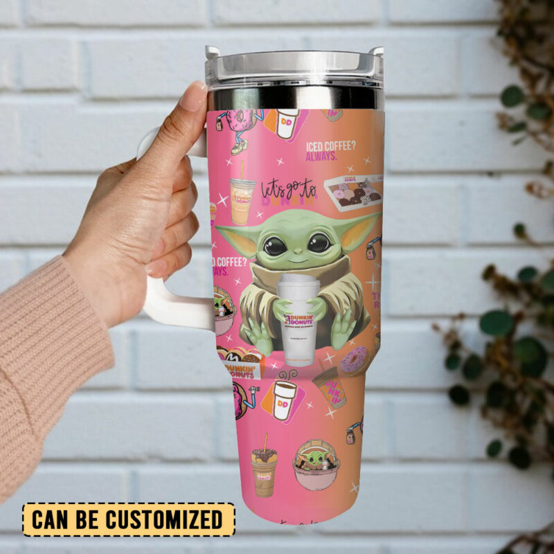 baby Yoda Star Wars Movies Custom Stanley Quencher 40oz Stainless Steel Tumbler - Threewoofs - Image 4