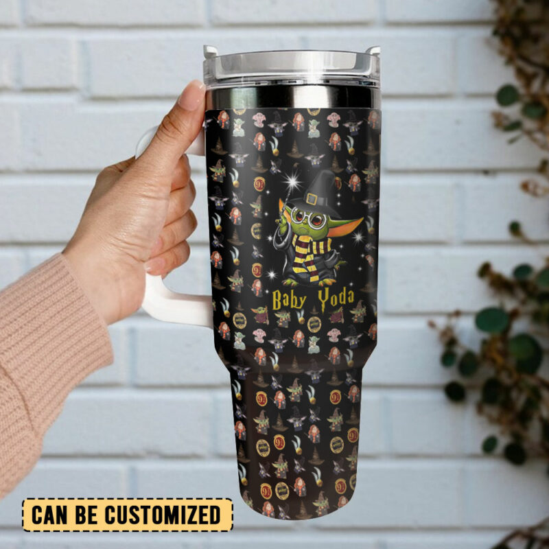Baby Yoda Star Wars Movies Custom Stanley Quencher 40oz Stainless Steel Tumbler With Handle - Threewoofs - Image 3