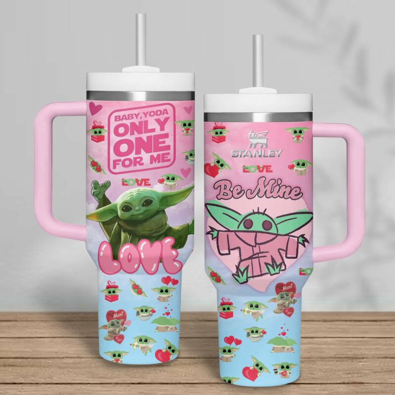 Baby Yoda Star Wars Movies Custom Stanley Quencher 40oz Stainless Steel Tumbler With Handle - Threewoofs - Image 3