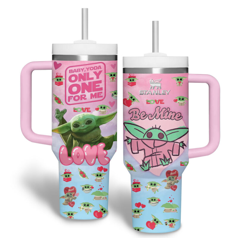 Baby Yoda Star Wars Movies Custom Stanley Quencher 40oz Stainless Steel Tumbler With Handle - Threewoofs - Image 4