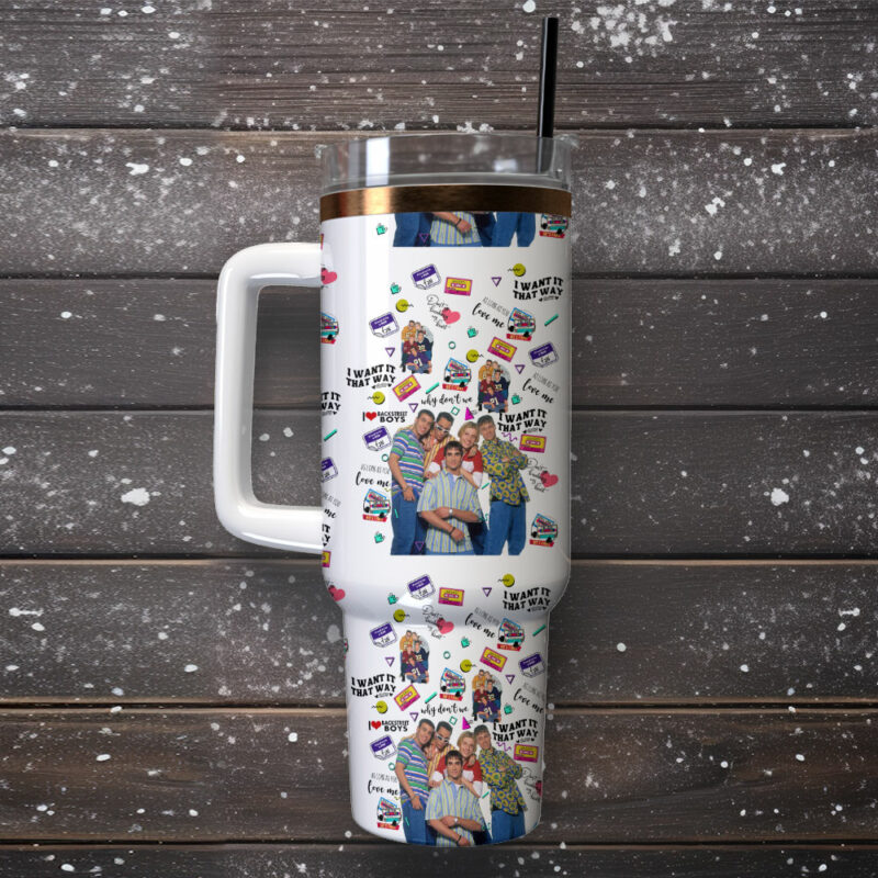 Backstreet Boys Music Custom Stanley Quencher 40oz Stainless Steel Tumbler - Threewoofs - Image 2