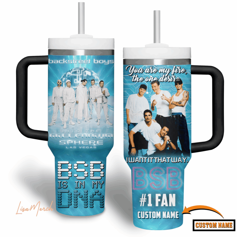 Backstreet Boys Music Custom Stanley Quencher 40oz Stainless Steel Tumbler With Handle - Threewoofs - Image 2