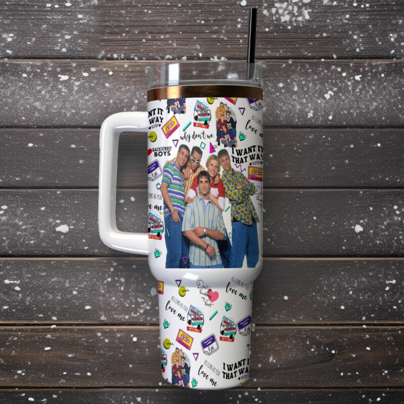 Backstreet Boys Music Custom Stanley Quencher 40oz Stainless Steel Tumbler With Handle - Threewoofs - Image 2
