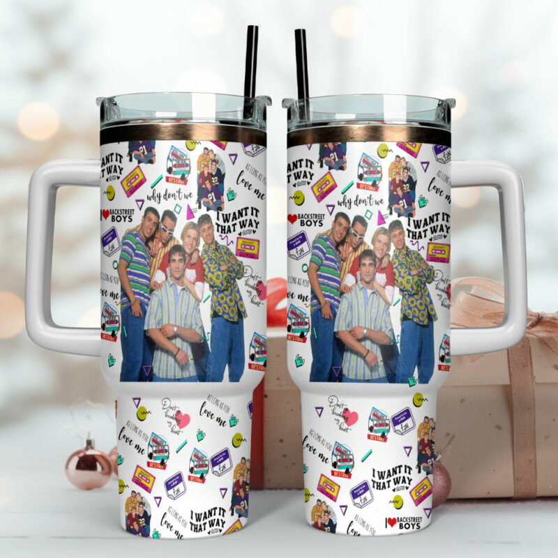 Backstreet Boys Music Custom Stanley Quencher 40oz Stainless Steel Tumbler With Handle - Threewoofs - Image 4