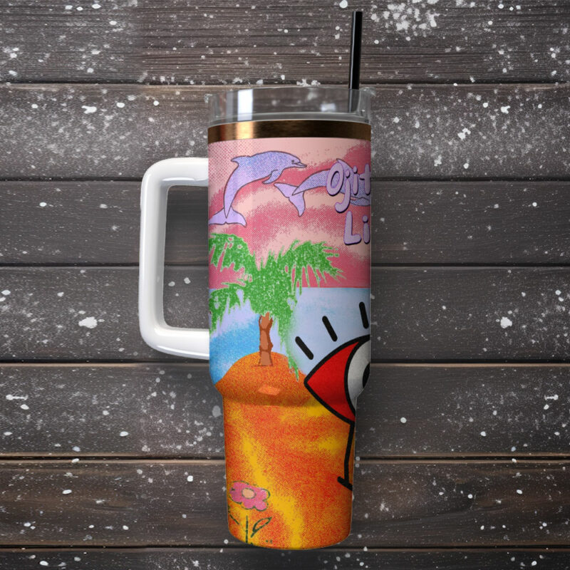 Bad Bunny Music Custom Stanley Quencher 40oz Stainless Steel Tumbler With Handle - Threewoofs - Image 2