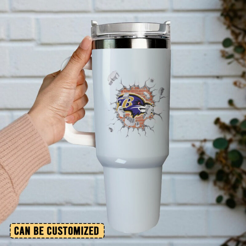 Baltimore Ravens NFL Custom Stanley Quencher 40oz Stainless Steel Tumbler With Handle - Threewoofs - Image 3