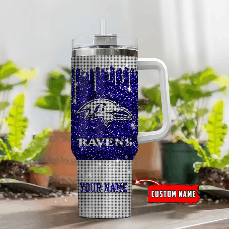 Baltimore Ravens NFL Custom Stanley Quencher 40oz Stainless Steel Tumbler With Handle - Threewoofs - Image 2