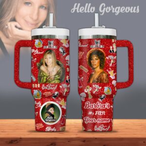 Barbra Streisand Music Custom Stanley Quencher 40oz Stainless Steel Tumbler With Handle - Threewoofs