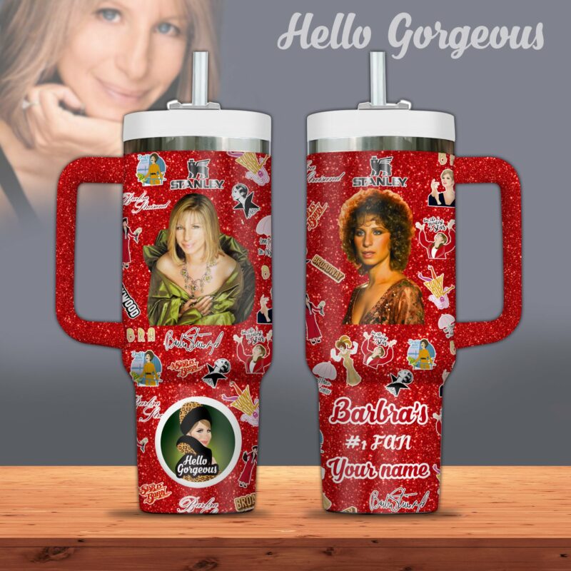 Barbra Streisand Music Custom Stanley Quencher 40oz Stainless Steel Tumbler With Handle - Threewoofs