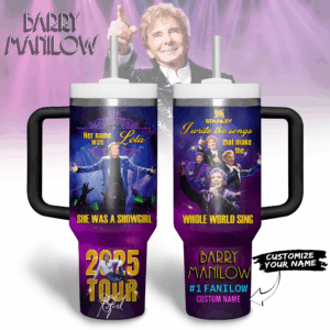 Barry Manilow Music Custom Stanley Quencher 40oz Stainless Steel Tumbler With Handle - Threewoofs