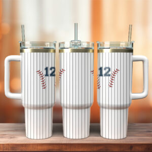 Baseball Sports Custom Stanley Quencher 40oz Stainless Steel Tumbler With Handle - Threewoofs
