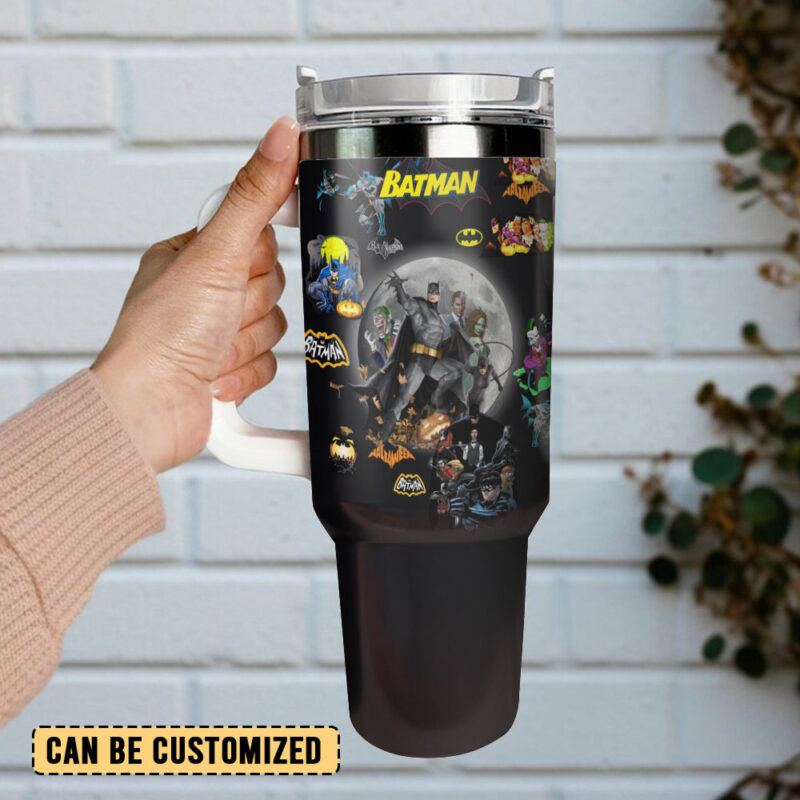 Batman Movies Custom Stanley Quencher 40oz Stainless Steel Tumbler With Handle - Threewoofs - Image 3