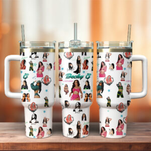 Becky G Music Custom Stanley Quencher 40oz Stainless Steel Tumbler With Handle - Threewoofs