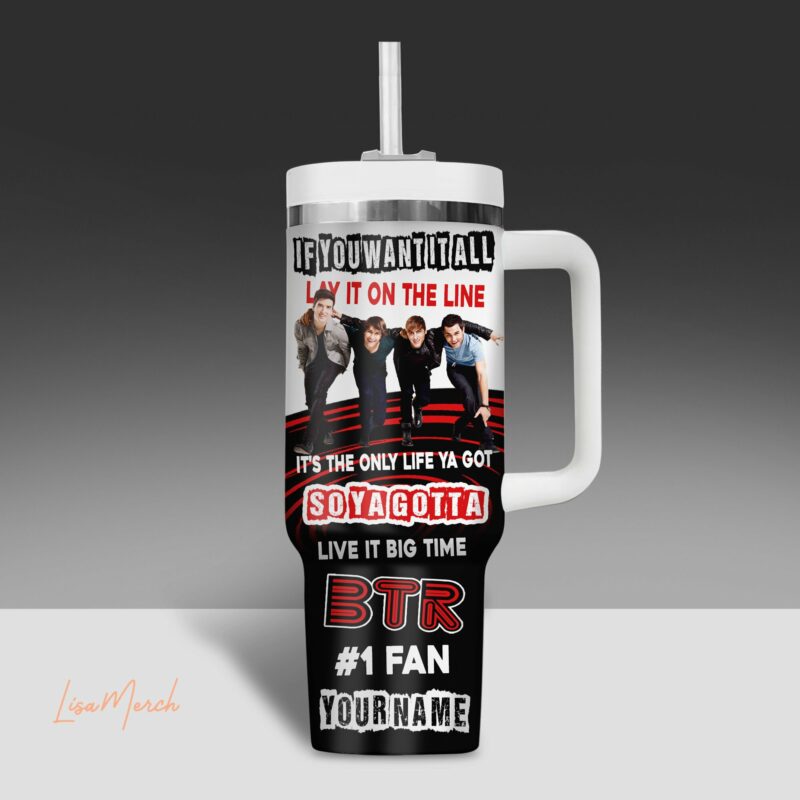 Big Time Rush Music Custom Stanley Quencher 40oz Stainless Steel Tumbler With Handle - Threewoofs - Image 2