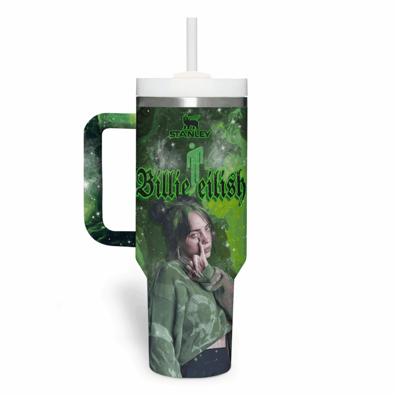 Billie Eilish Music Custom Stanley Quencher 40oz Stainless Steel Tumbler With Handle - Threewoofs - Image 2