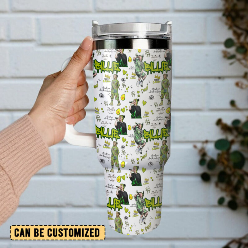 Billie Eilish Music Custom Stanley Quencher 40oz Stainless Steel Tumbler With Handle - Threewoofs - Image 3