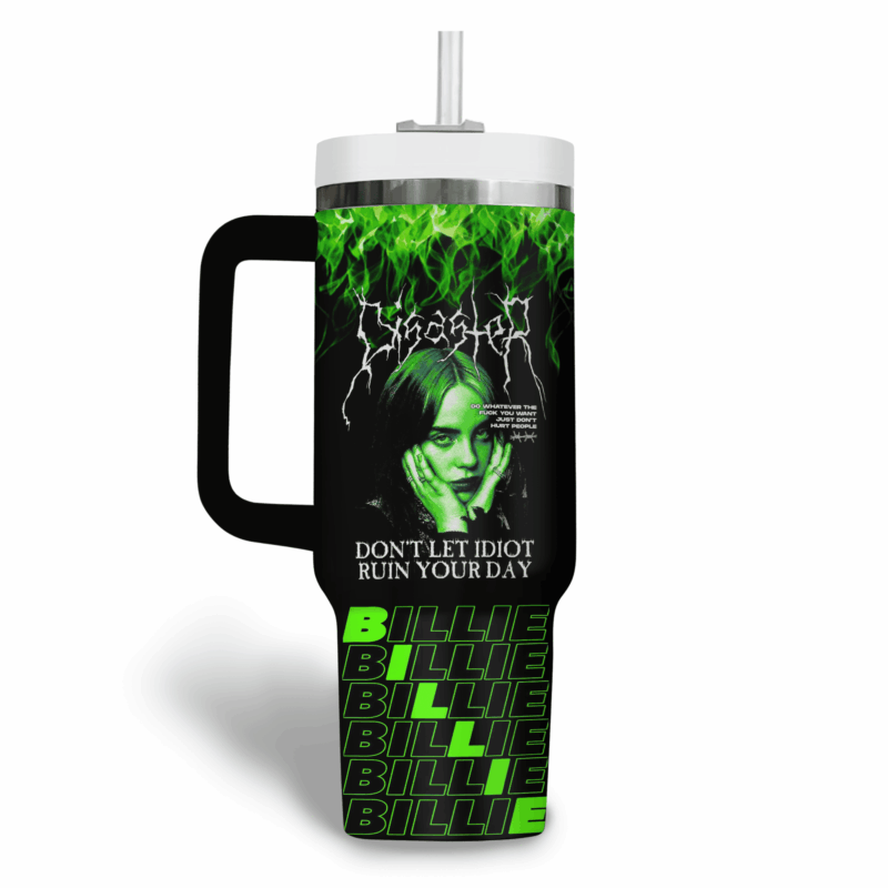 Billie Eilish Music Custom Stanley Quencher 40oz Stainless Steel Tumbler With Handle - Threewoofs - Image 3
