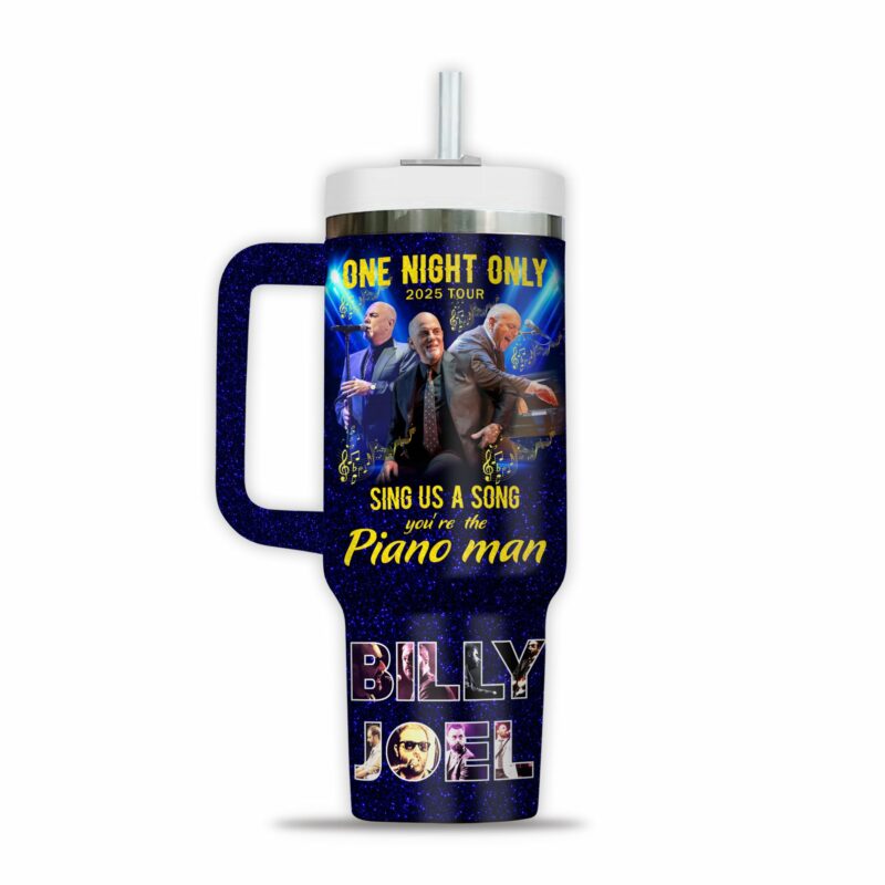 Billy Joel Music Custom Stanley Quencher 40oz Stainless Steel Tumbler With Handle - Threewoofs - Image 2