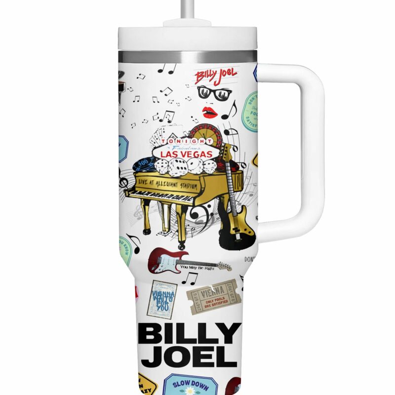 Billy Joel Music Custom Stanley Quencher 40oz Stainless Steel Tumbler With Handle - Threewoofs - Image 3