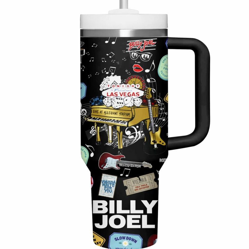 Billy Joel Music Custom Stanley Quencher 40oz Stainless Steel Tumbler With Handle - Threewoofs - Image 3