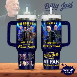 Billy Joel Music Custom Stanley Quencher 40oz Stainless Steel Tumbler With Handle - Threewoofs