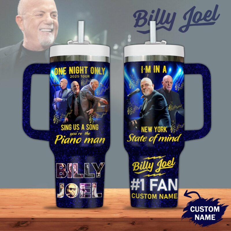Billy Joel Music Custom Stanley Quencher 40oz Stainless Steel Tumbler With Handle - Threewoofs