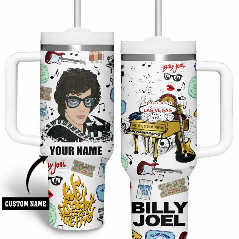 Billy Joel Music Custom Stanley Quencher 40oz Stainless Steel Tumbler With Handle - Threewoofs