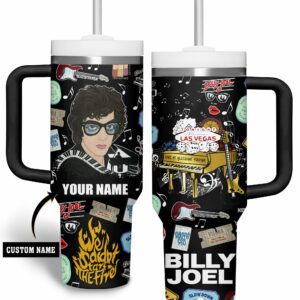 Billy Joel Music Custom Stanley Quencher 40oz Stainless Steel Tumbler With Handle - Threewoofs